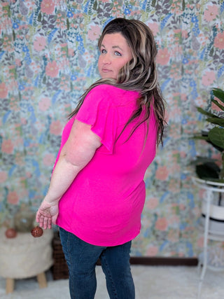 Blythe V-neck Flutter Sleeve Top in Solids-1- ShortSlv/Slvless Tops-WHITE BIRCH-Styled by Stacked - A Plus Size Women's Boutique in Lakeville, MN