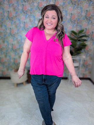 Blythe V-neck Flutter Sleeve Top in Solids-1- ShortSlv/Slvless Tops-WHITE BIRCH-Styled by Stacked - A Plus Size Women's Boutique in Lakeville, MN