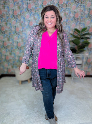 Blythe V-neck Flutter Sleeve Top in Solids-1- ShortSlv/Slvless Tops-WHITE BIRCH-Styled by Stacked - A Plus Size Women's Boutique in Lakeville, MN