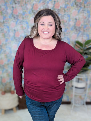 Bailey U-Neck Long Sleeve in Solids (8 colors)-2- Long Sleeve Tops-MICHELLE MAE-Styled by Stacked - A Plus Size Women's Boutique in Lakeville, MN