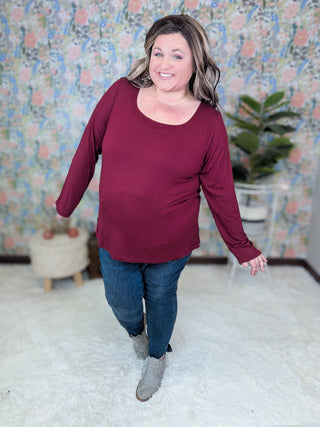 Bailey U-Neck Long Sleeve in Solids (8 colors)-2- Long Sleeve Tops-MICHELLE MAE-Styled by Stacked - A Plus Size Women's Boutique in Lakeville, MN