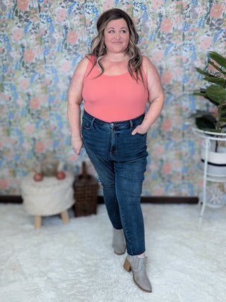 Judy Blue Tummy Control Tulip Hem Skinny Jeans-9- Bottoms Denim-Judy Blue-Styled by Stacked - A Plus Size Women's Boutique in Lakeville, MN