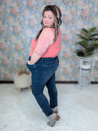 Judy Blue Tummy Control Tulip Hem Skinny Jeans-9- Bottoms Denim-Judy Blue-Styled by Stacked - A Plus Size Women's Boutique in Lakeville, MN
