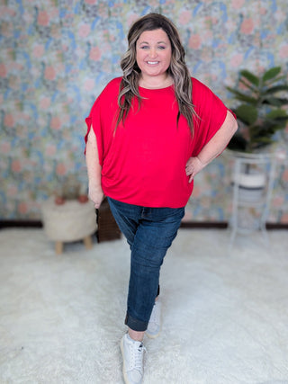 Darcy Luxe Dolman Top Solids (8 colors)-1- ShortSlv/Slvless Tops-MICHELLE MAE-Styled by Stacked - A Plus Size Women's Boutique in Lakeville, MN