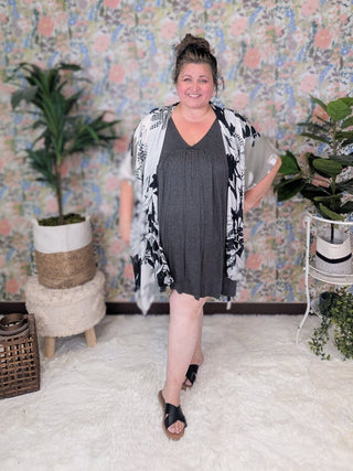 Breanna Ruffle Detail Flowy Tank Dress in Solids-11- Dress/Romp/Jump-HEIMISH-Styled by Stacked - A Plus Size Women's Boutique in Lakeville, MN