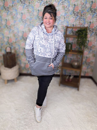 PHC- Triple Stretch Pullover Hoodie in Garden Gray + Stripes-3- Hooded Tops-MICHELLE MAE-Styled by Stacked - A Plus Size Women's Boutique in Lakeville, MN