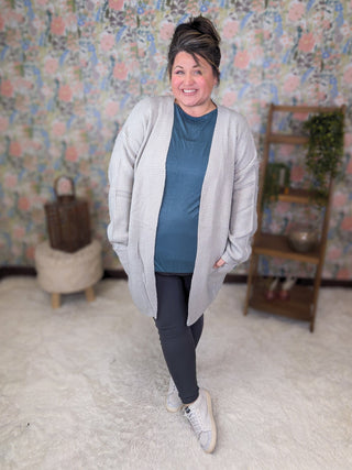 Layla Sweater Cardigan in Light Gray-4- Overlayer Tops-MICHELLE MAE-Styled by Stacked - A Plus Size Women's Boutique in Lakeville, MN