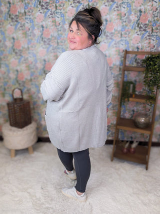 Layla Sweater Cardigan in Light Gray-4- Overlayer Tops-MICHELLE MAE-Styled by Stacked - A Plus Size Women's Boutique in Lakeville, MN