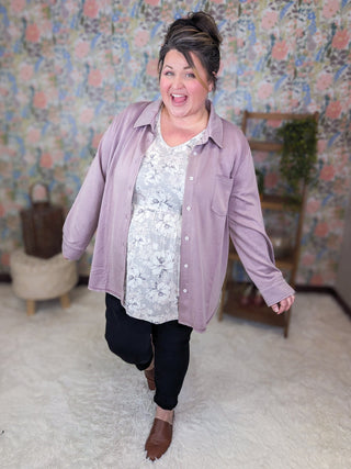 Marissa Mini Ruffle Short Sleeve Top in Garden Gray-1- ShortSlv/Slvless Tops-MICHELLE MAE-Styled by Stacked - A Plus Size Women's Boutique in Lakeville, MN