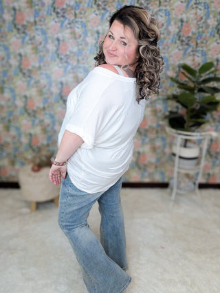 Pocketful of Perfect Vneck Tee w/Dolman Sleeve (10 colors)-1- ShortSlv/Slvless Tops-MICHELLE MAE-Styled by Stacked - A Plus Size Women's Boutique in Lakeville, MN