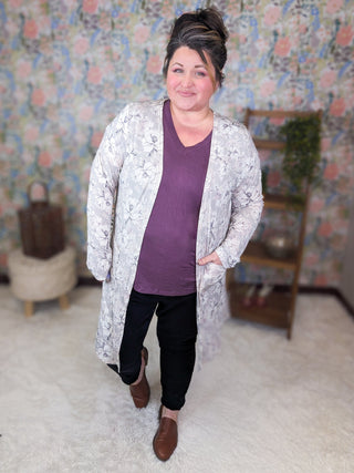 Tinley Tissue Weight Pocket Cardigan in Florals (8 Colors)-4- Overlayer Tops-MICHELLE MAE-Styled by Stacked - A Plus Size Women's Boutique in Lakeville, MN