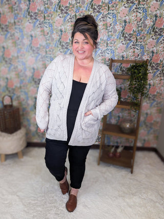 Whitney Textured Knit Spring Weight Cardigan-4- Overlayer Tops-MICHELLE MAE-Styled by Stacked - A Plus Size Women's Boutique in Lakeville, MN