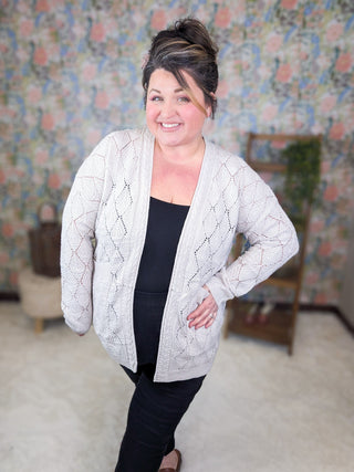 Whitney Textured Knit Spring Weight Cardigan-4- Overlayer Tops-MICHELLE MAE-Styled by Stacked - A Plus Size Women's Boutique in Lakeville, MN