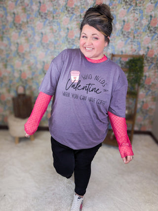Valentine's Coffee Tee on Iced Purple-2- Long Sleeve Tops-MICHELLE MAE-Styled by Stacked - A Plus Size Women's Boutique in Lakeville, MN