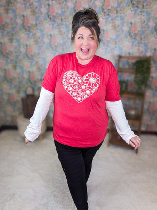 VALENTINES TEES - Heathered Red Designs-6- Graphic Tops-MICHELLE MAE-Styled by Stacked - A Plus Size Women's Boutique in Lakeville, MN