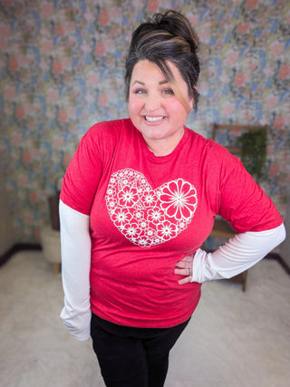 VALENTINES TEES - Heathered Red Designs-6- Graphic Tops-MICHELLE MAE-Styled by Stacked - A Plus Size Women's Boutique in Lakeville, MN
