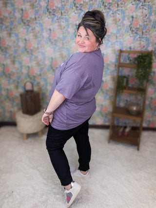 Valentine's Coffee Tee on Iced Purple-2- Long Sleeve Tops-MICHELLE MAE-Styled by Stacked - A Plus Size Women's Boutique in Lakeville, MN