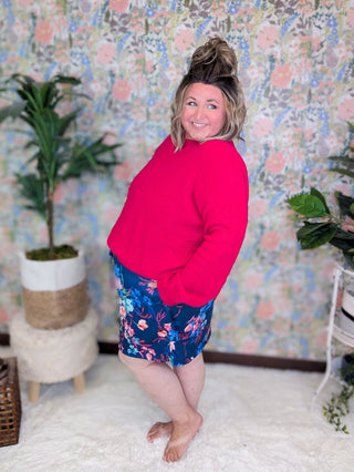 Hilton Floral Pull On Skort (2 Colors)-10- Bottoms Non-Denim-MICHELLE MAE-Styled by Stacked - A Plus Size Women's Boutique in Lakeville, MN