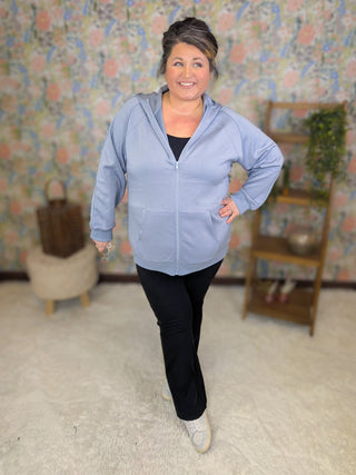 Callen High Rise Knit Yoga Pants in Black-10- Bottoms Non-Denim-WHITE BIRCH-Styled by Stacked - A Plus Size Women's Boutique in Lakeville, MN