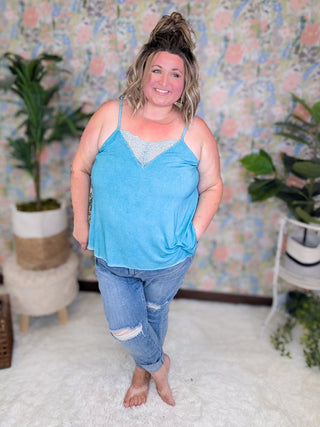 Tessa V-Shaped Lace Accent Cami Tank (2 colors)-1- ShortSlv/Slvless Tops-pol-Styled by Stacked - A Plus Size Women's Boutique in Lakeville, MN