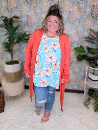 Eleanor Flowy Tiered Top in Aqua Mint Floral-1- ShortSlv/Slvless Tops-BE STAGE-Styled by Stacked - A Plus Size Women's Boutique in Lakeville, MN