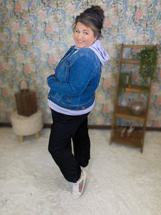 Noelle Scuba Knit Joggers in Black-10- Bottoms Non-Denim-WHITE BIRCH-Styled by Stacked - A Plus Size Women's Boutique in Lakeville, MN