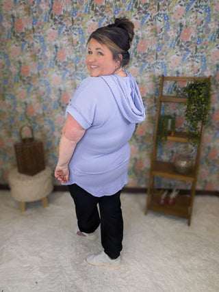 Tommi Urban Ribbed Hooded Short Sleeve Top (3 Colors)-1- ShortSlv/Slvless Tops-HEIMISH-Styled by Stacked - A Plus Size Women's Boutique in Lakeville, MN