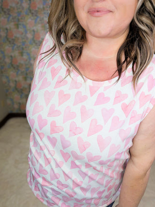 Livi Triple Stretch Tank in Watercolor Hearts-1- ShortSlv/Slvless Tops-MICHELLE MAE-Styled by Stacked - A Plus Size Women's Boutique in Lakeville, MN