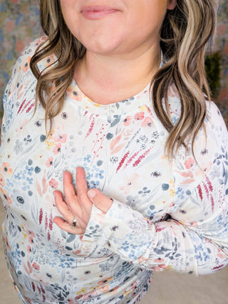 Blair Mockneck Long Sleeve w/Thumbholes in Florals (13 Prints)-2- Long Sleeve Tops-MICHELLE MAE-Styled by Stacked - A Plus Size Women's Boutique in Lakeville, MN