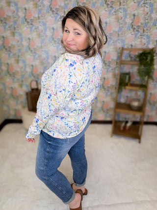 Blair Mockneck Long Sleeve w/Thumbholes in Florals (13 Prints)-2- Long Sleeve Tops-MICHELLE MAE-Styled by Stacked - A Plus Size Women's Boutique in Lakeville, MN