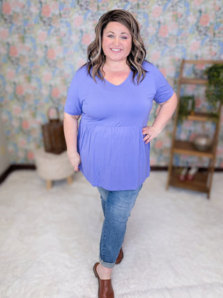 Marissa Short Sleeve Mini Ruffle Tee in Solids (11 colors)-7- Year Round Basic Tops-Michelle Mae-Styled by Stacked - A Plus Size Women's Boutique in Lakeville, MN