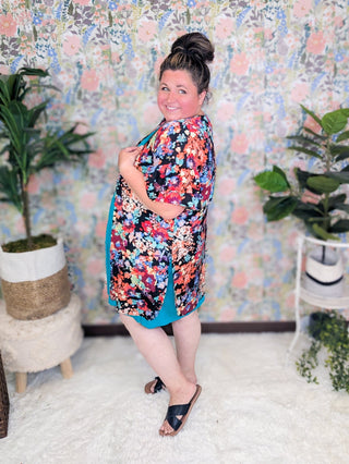 Shanna Ruffled Shoulder Tank Dress w/Pockets in Teal-11- Dress/Romp/Jump-HEIMISH-Styled by Stacked - A Plus Size Women's Boutique in Lakeville, MN