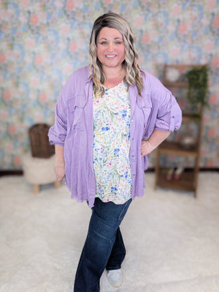 Marissa Mini Ruffle Short Sleeve Top in Florals (8 Prints)-1- ShortSlv/Slvless Tops-MICHELLE MAE-Styled by Stacked - A Plus Size Women's Boutique in Lakeville, MN