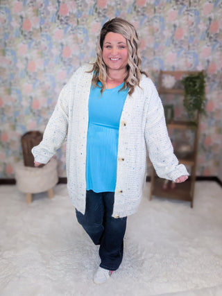 Jennings Quilted Button Sweater Cardigan in Confetti Cake-4- Overlayer Tops-WHITE BIRCH-Styled by Stacked - A Plus Size Women's Boutique in Lakeville, MN
