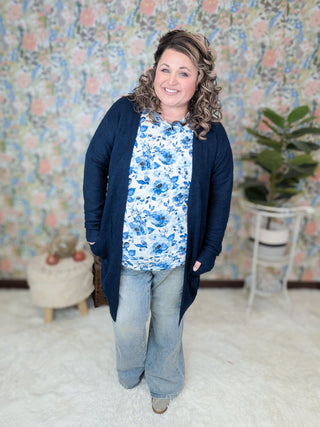 Kensington Cozy Sweater Cardigan w/Pockets in Dark Solids-4- Overlayer Tops-MICHELLE MAE-Styled by Stacked - A Plus Size Women's Boutique in Lakeville, MN