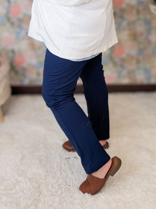 Kendra Straight Leg Pull On Ankle Pants-10- Bottoms Non-Denim-HEIMISH-Styled by Stacked - A Plus Size Women's Boutique in Lakeville, MN