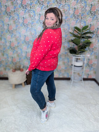 Blair Mockneck w/Thumbholes in Valentine Hearts-2- Long Sleeve Tops-MICHELLE MAE-Styled by Stacked - A Plus Size Women's Boutique in Lakeville, MN