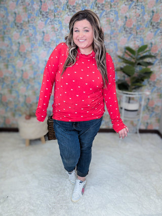 Blair Mockneck w/Thumbholes in Valentine Hearts-2- Long Sleeve Tops-MICHELLE MAE-Styled by Stacked - A Plus Size Women's Boutique in Lakeville, MN