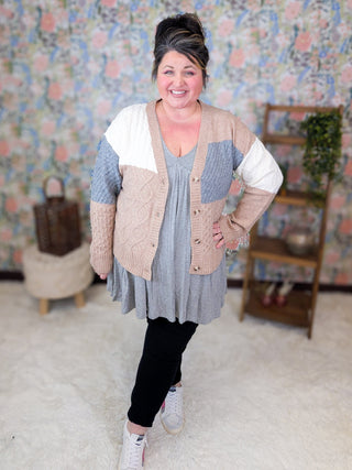 Aianna Colorblock Button Front Cardigan Sweater in Neutrals-4- Overlayer Tops-MICHELLE MAE-Styled by Stacked - A Plus Size Women's Boutique in Lakeville, MN