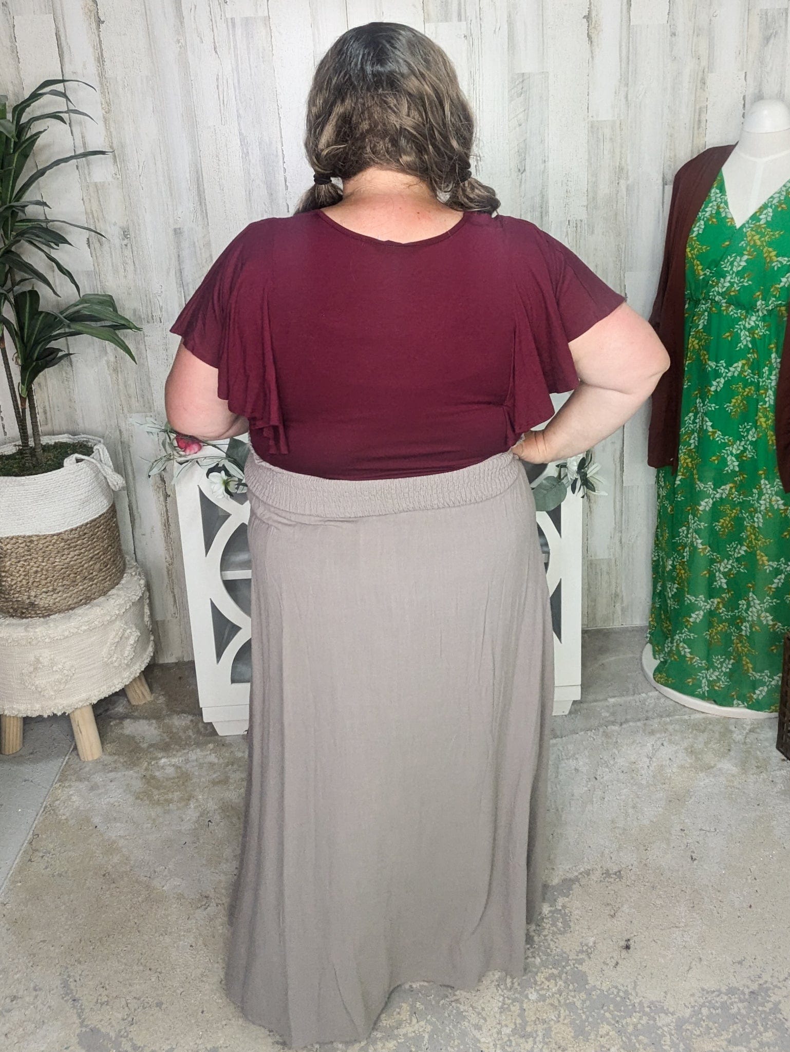Plus size khaki skirt jumper online