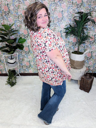 Marissa Mini Ruffle Short Sleeve Top in Florals (6 Colors)-1- ShortSlv/Slvless Tops-MICHELLE MAE-Styled by Stacked - A Plus Size Women's Boutique in Lakeville, MN