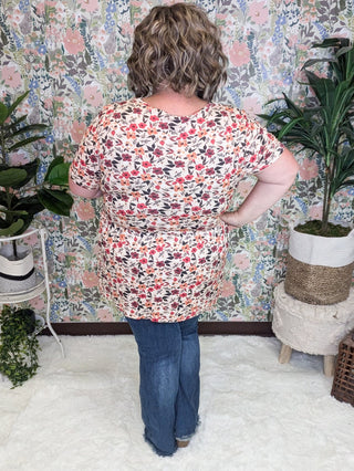 Marissa Mini Ruffle Short Sleeve Top in Florals (6 Colors)-1- ShortSlv/Slvless Tops-MICHELLE MAE-Styled by Stacked - A Plus Size Women's Boutique in Lakeville, MN