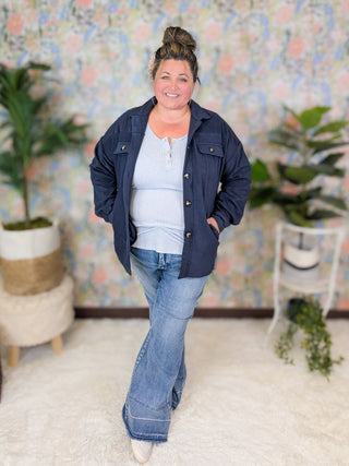 Agnes Ribbed Henley Tank in Heathered Solids-1- ShortSlv/Slvless Tops-WHITE BIRCH-Styled by Stacked - A Plus Size Women's Boutique in Lakeville, MN
