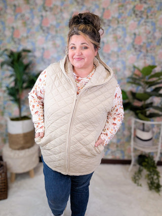 Lissa Premium Lightweight Quilted Vest w/Hood (3 COLORS)-4- Overlayer Tops-MICHELLE MAE-Styled by Stacked - A Plus Size Women's Boutique in Lakeville, MN