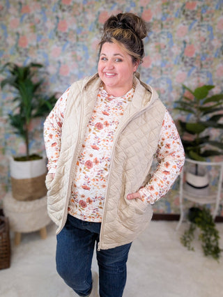 Lissa Premium Lightweight Quilted Vest w/Hood (3 COLORS)-4- Overlayer Tops-MICHELLE MAE-Styled by Stacked - A Plus Size Women's Boutique in Lakeville, MN