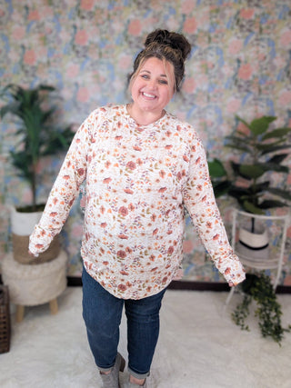 Blair Mockneck Long Sleeve w/Thumbholes in Florals (12 Prints)-2- Long Sleeve Tops-MICHELLE MAE-Styled by Stacked - A Plus Size Women's Boutique in Lakeville, MN