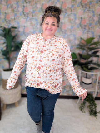 Blair Mockneck Long Sleeve w/Thumbholes in Florals (12 Prints)-2- Long Sleeve Tops-MICHELLE MAE-Styled by Stacked - A Plus Size Women's Boutique in Lakeville, MN