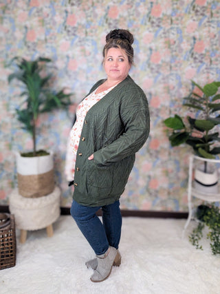 Brooke Textured Sweater Cardigan w/Oversized Buttons (3 Colors)-4- Overlayer Tops-MICHELLE MAE-Styled by Stacked - A Plus Size Women's Boutique in Lakeville, MN