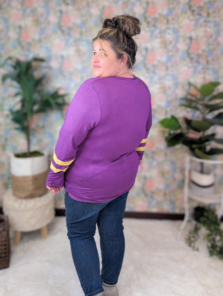 Larissa Luxe Long Sleeve Tee in Vikings GAMEDAY-2- Long Sleeve Tops-MICHELLE MAE-Styled by Stacked - A Plus Size Women's Boutique in Lakeville, MN