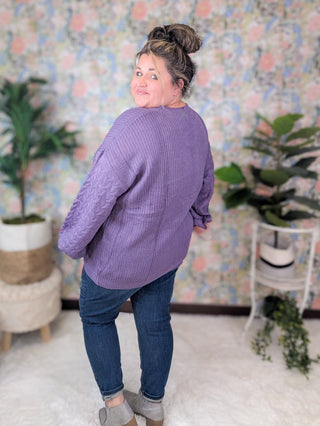 $0 DOWN PREORDER: Talina Balloon Sleeve Textured Sweater-2- Long Sleeve Tops-MICHELLE MAE-Styled by Stacked - A Plus Size Women's Boutique in Lakeville, MN